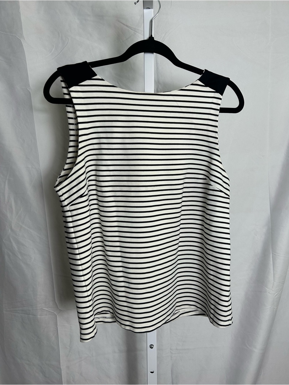 Metalicus Black & White Striped Sleeveless Tank